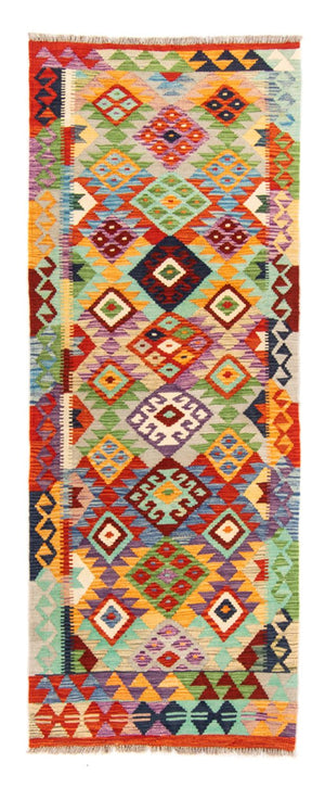 Alfombra de pasillo Alfombra Kelim - Splash - 195 x 75 cm - multicolor