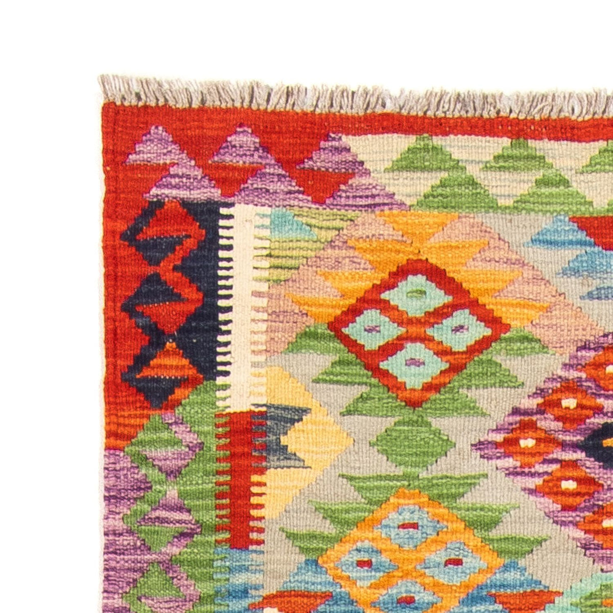 Alfombra de pasillo Alfombra Kelim - Splash - 195 x 75 cm - multicolor