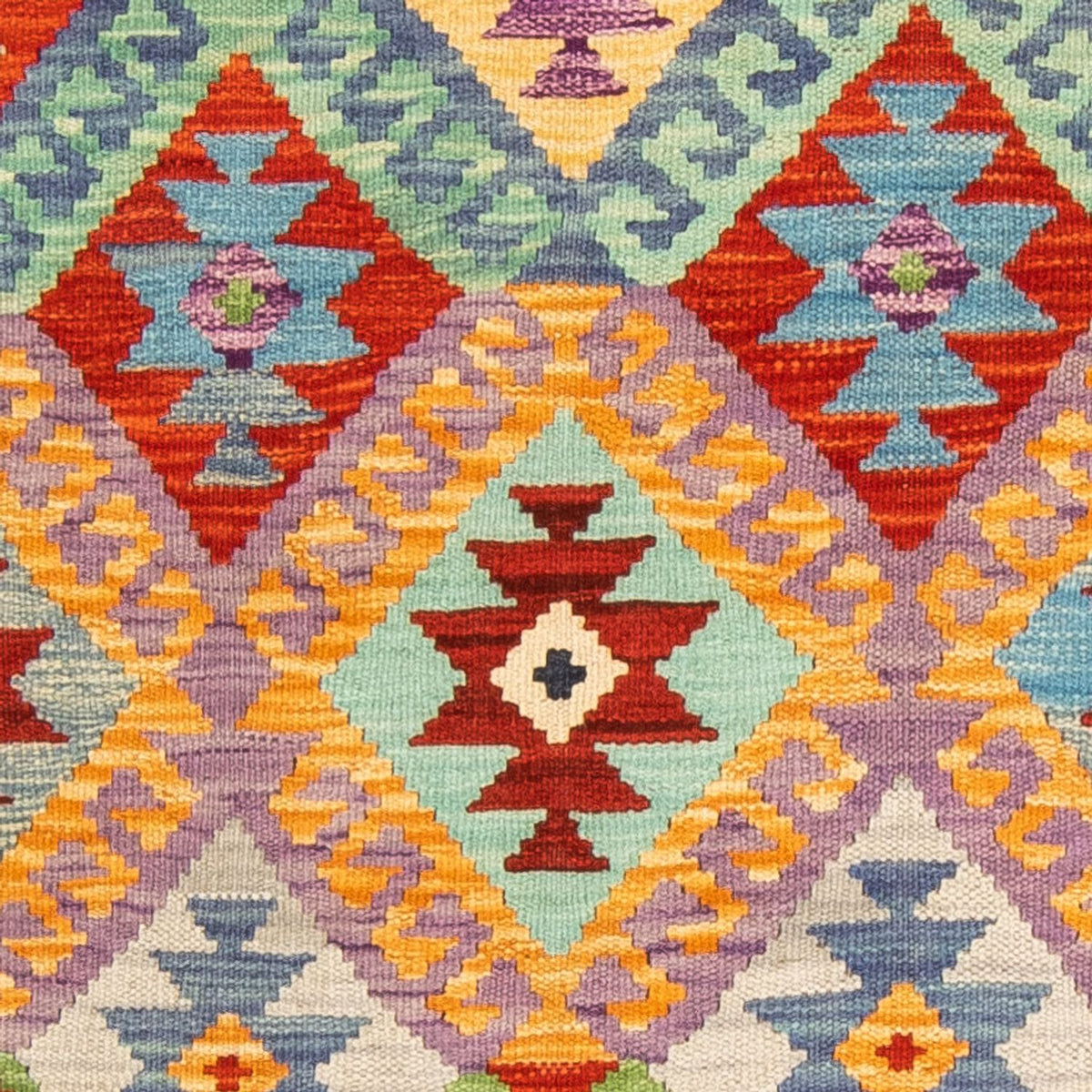 Alfombra de pasillo Alfombra Kelim - Splash - 204 x 79 cm - multicolor