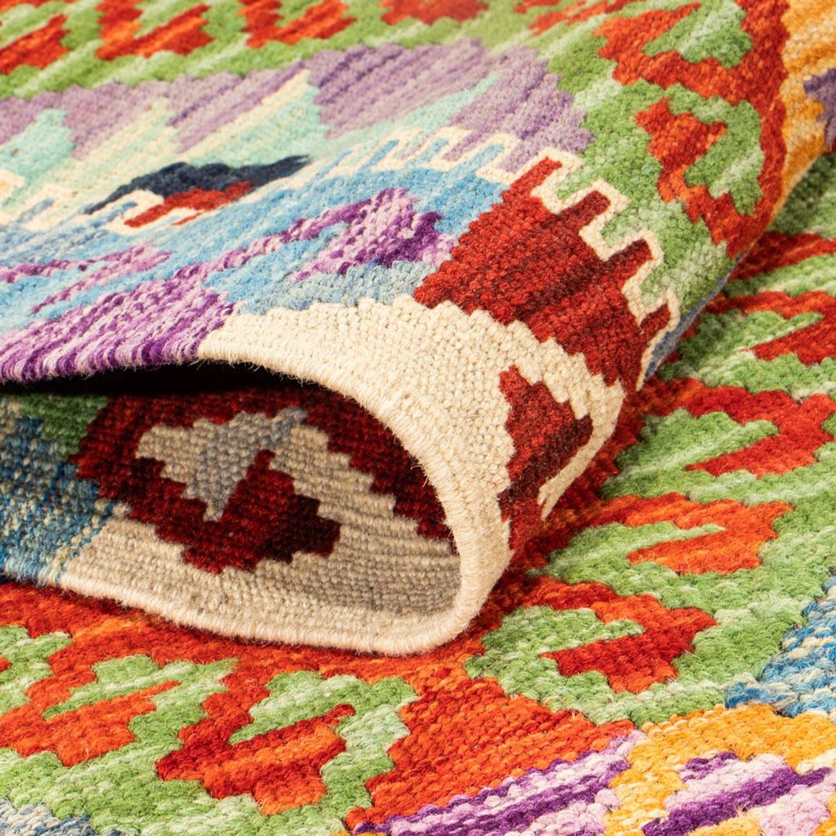 Alfombra de pasillo Alfombra Kelim - Splash - 204 x 79 cm - multicolor