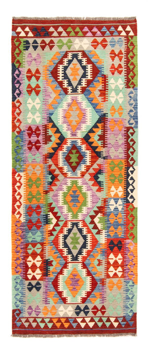Alfombra de pasillo Alfombra Kelim - Splash - 208 x 86 cm - multicolor