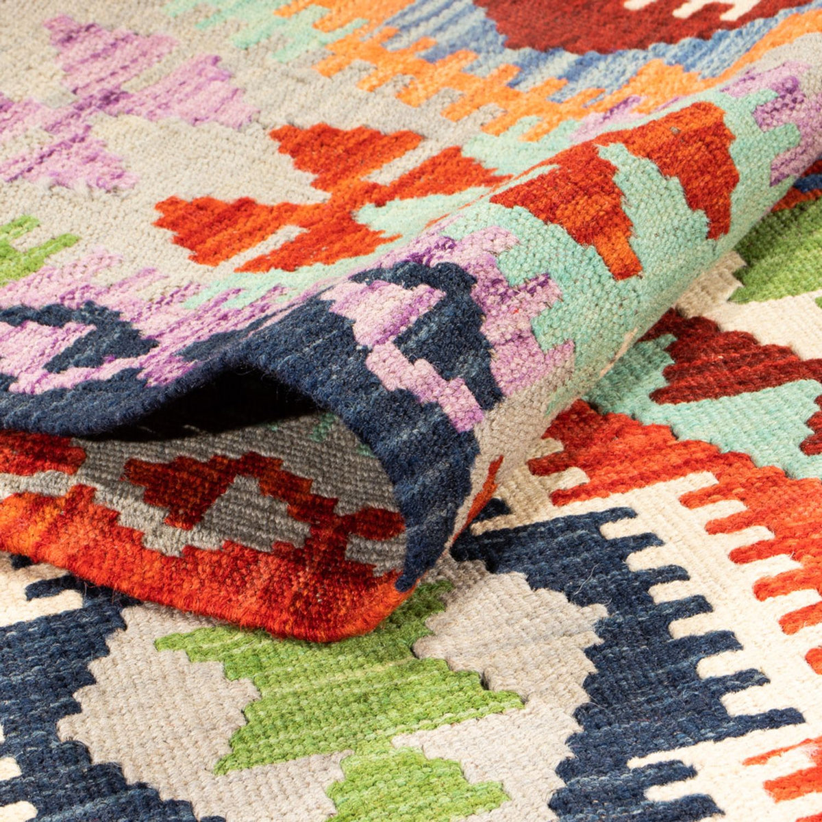 Alfombra de pasillo Alfombra Kelim - Splash - 208 x 86 cm - multicolor