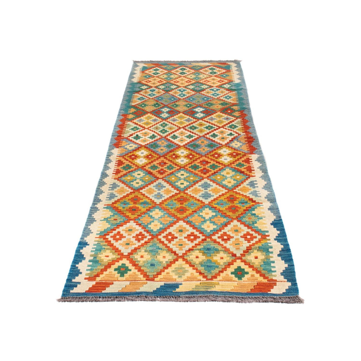 Alfombra de pasillo Alfombra Kelim - Splash - 297 x 80 cm - multicolor