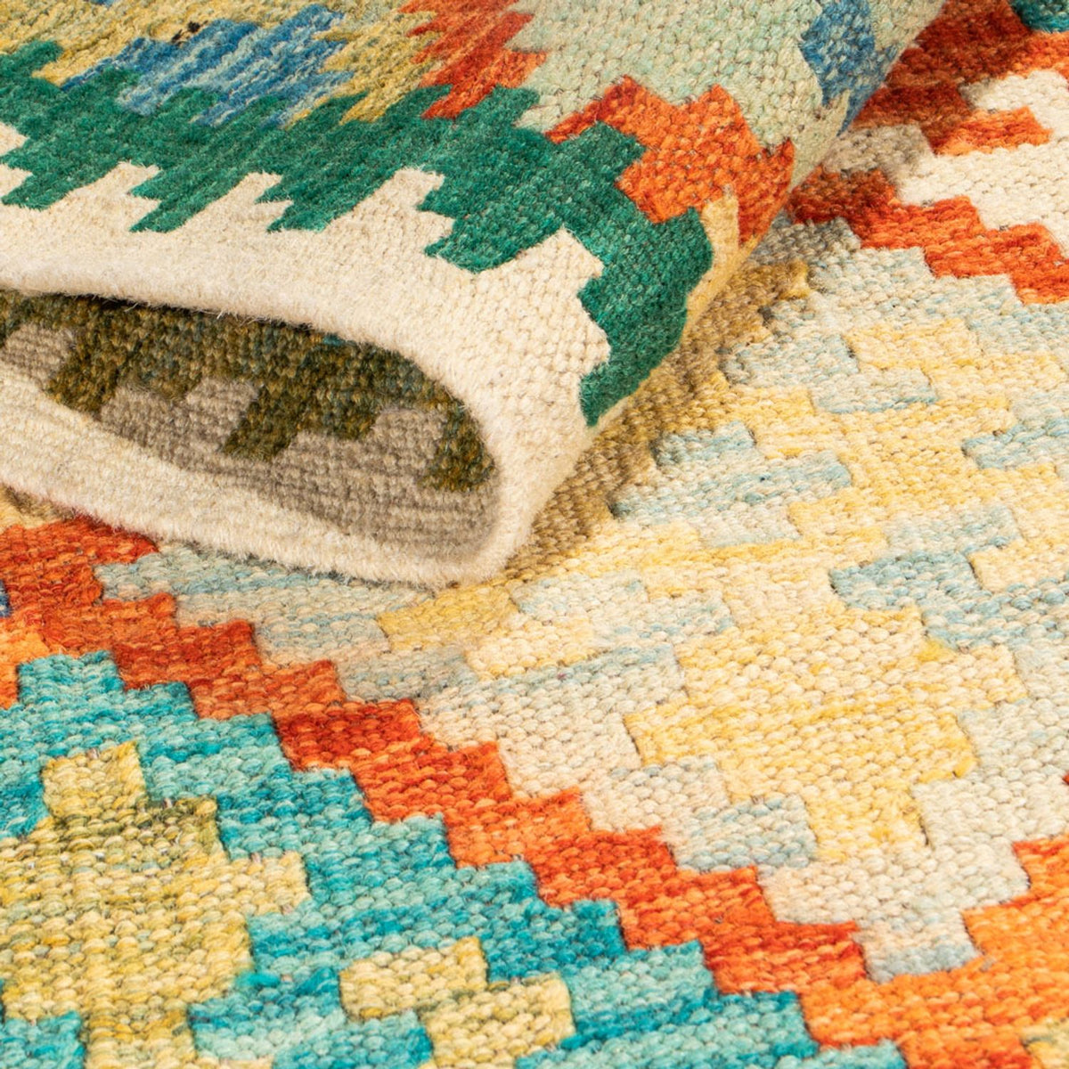 Alfombra de pasillo Alfombra Kelim - Splash - 297 x 86 cm - multicolor