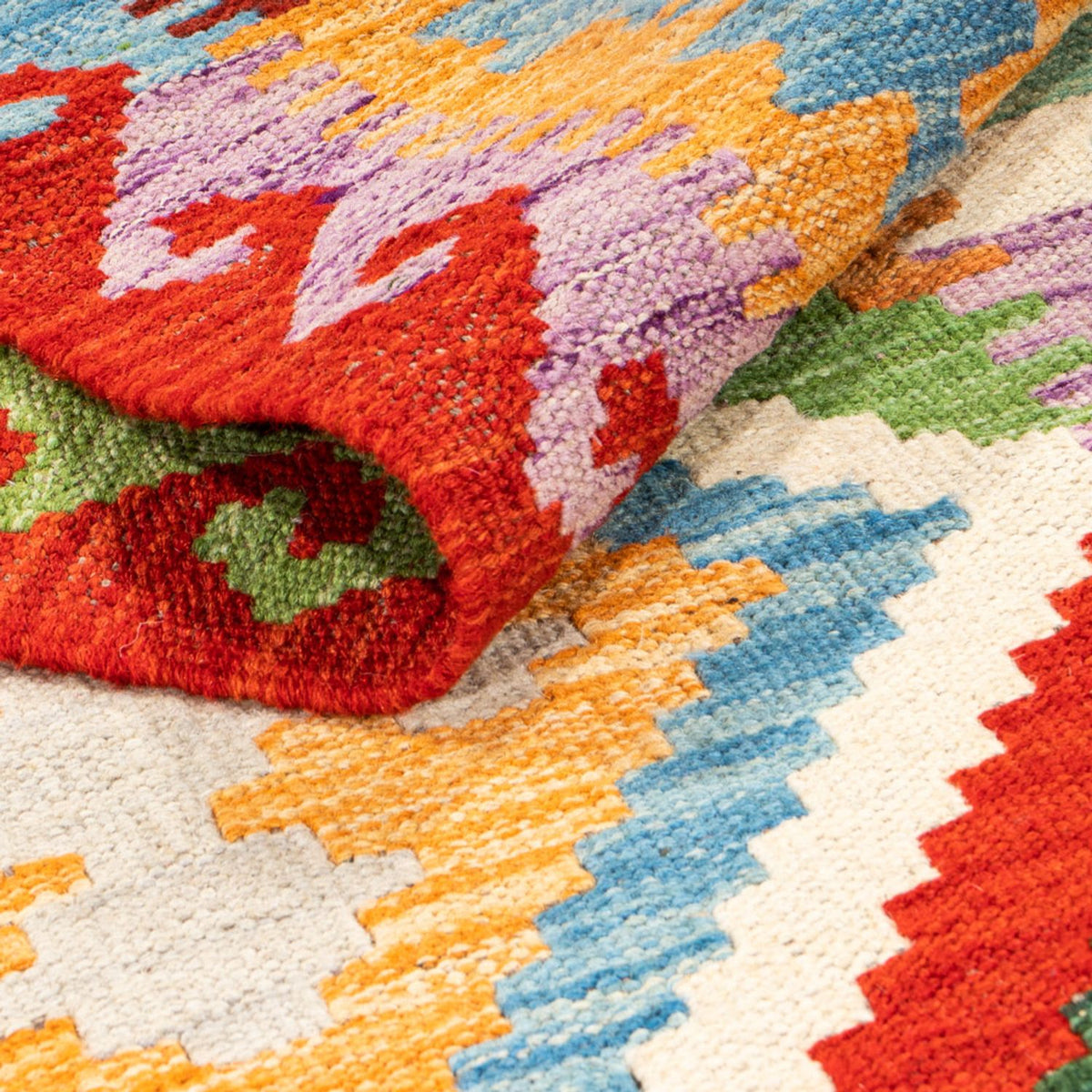 Alfombra de pasillo Alfombra Kelim - Splash - 292 x 80 cm - multicolor