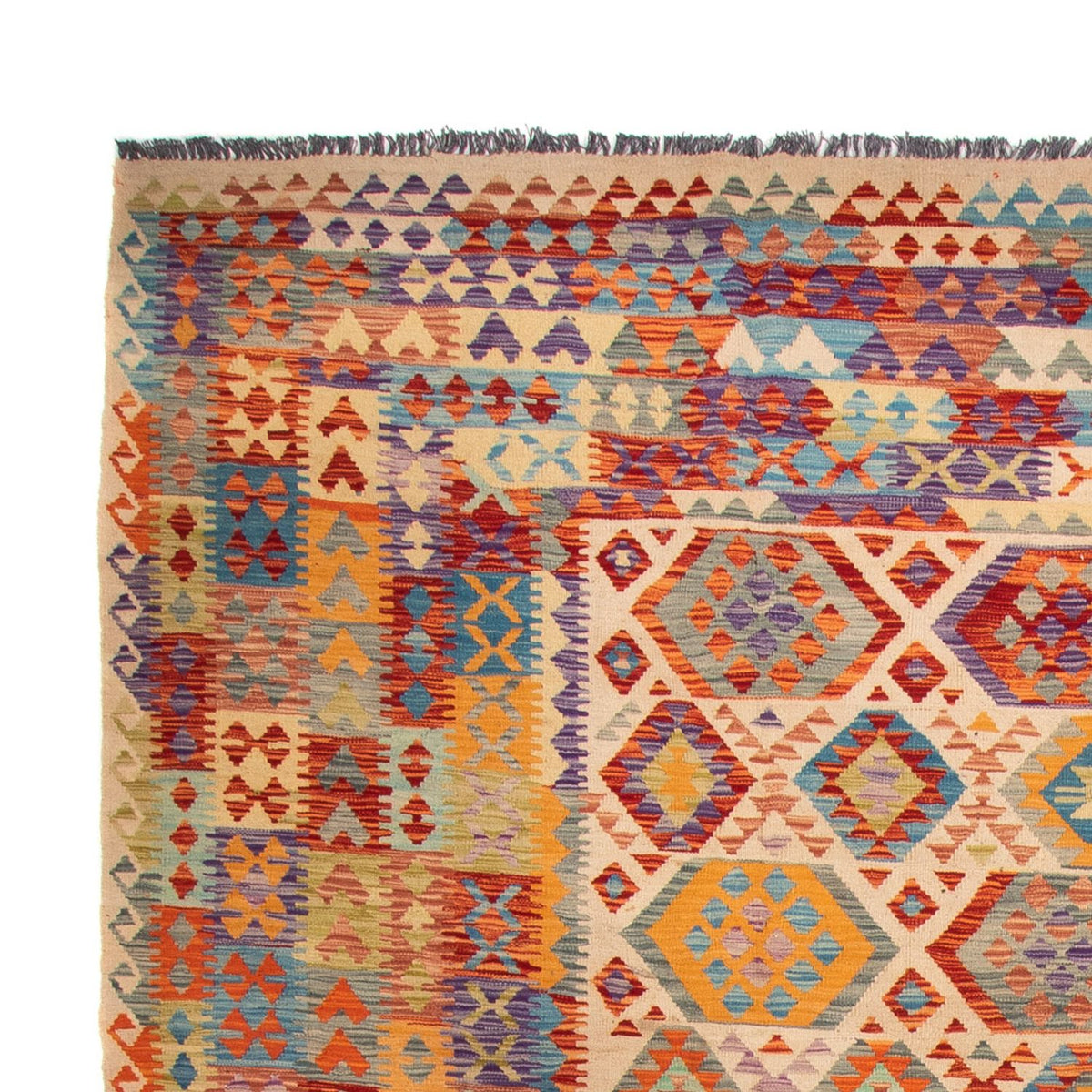 Alfombra Kelim - Splash - 401 x 303 cm - multicolor