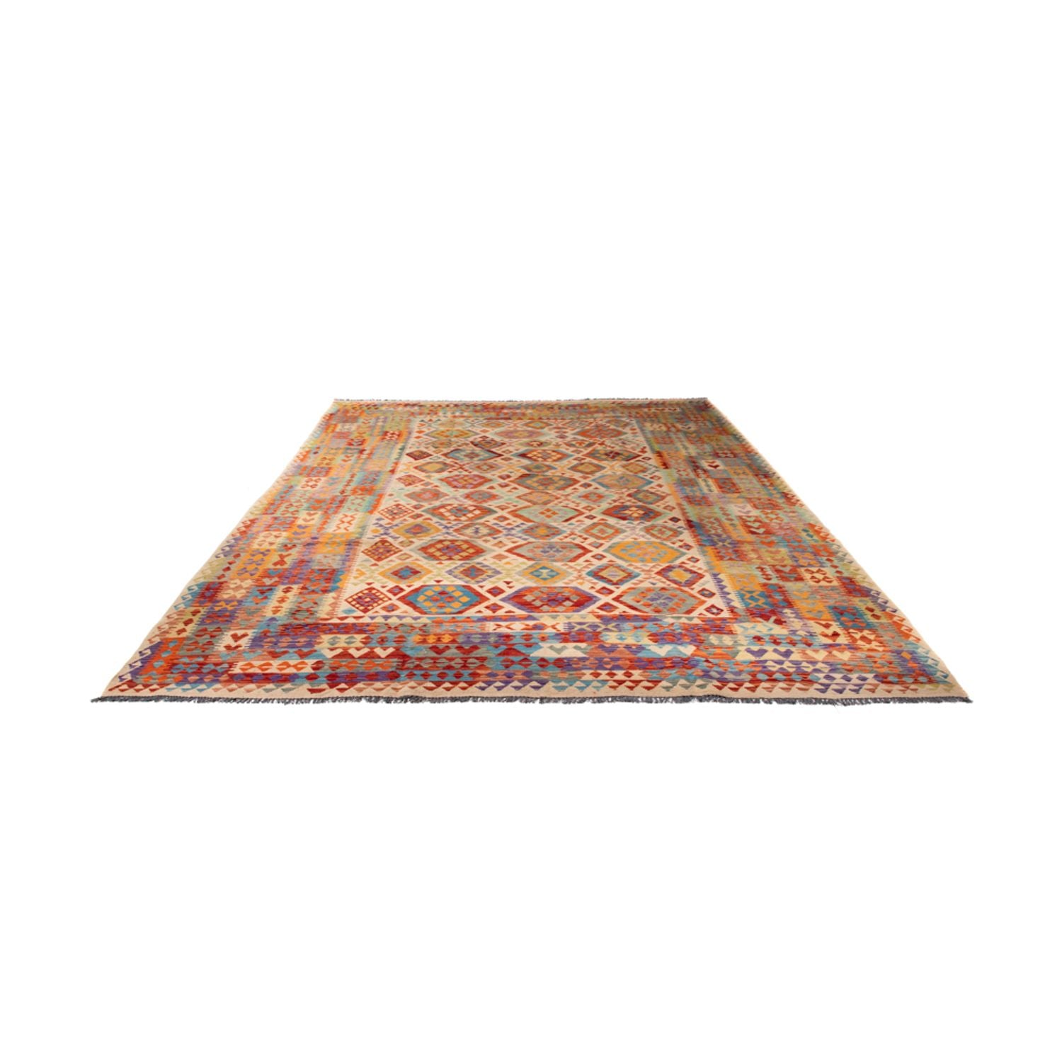 Alfombra Kelim - Splash - 401 x 303 cm - multicolor