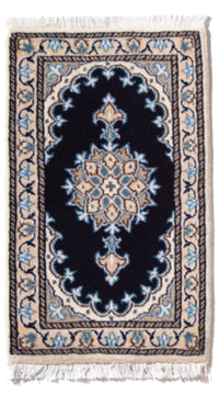 Alfombra persa - Nain - 60 x 40 cm - azul oscuro