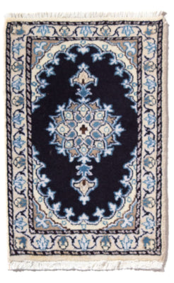 Alfombra persa - Nain - 60 x 40 cm - azul oscuro