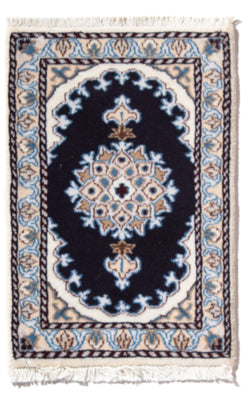 Alfombra persa - Nain - 60 x 40 cm - azul oscuro