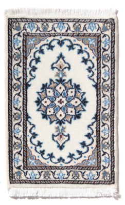 Alfombra persa - Nain - 60 x 40 cm - azul claro