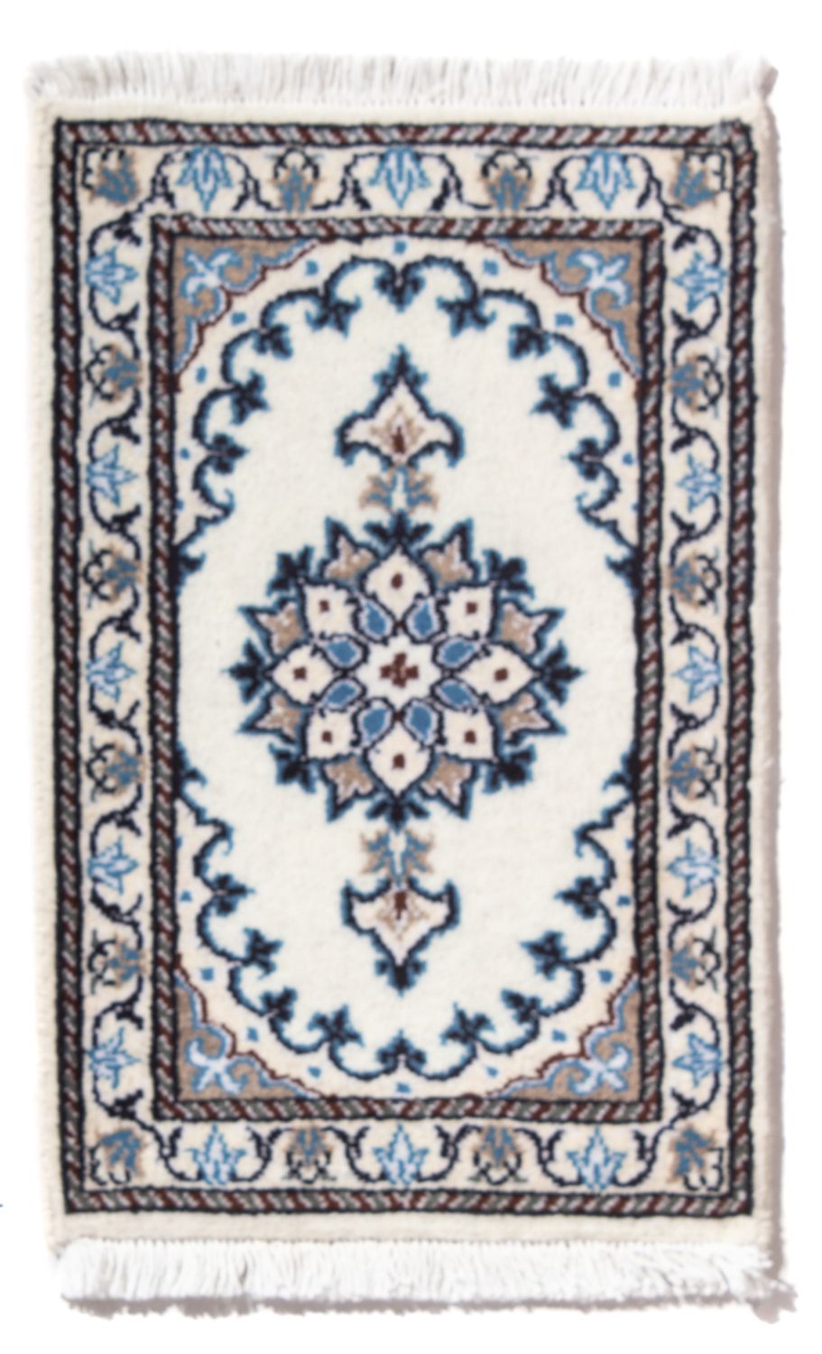 Alfombra persa - Nain - 60 x 40 cm - azul claro
