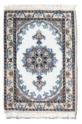 Alfombra persa - Nain - 60 x 40 cm - azul claro