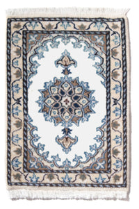 Alfombra persa - Nain - 60 x 40 cm - azul claro