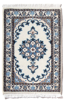 Alfombra persa - Nain - 60 x 40 cm - azul claro