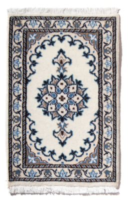 Alfombra persa - Nain - 60 x 40 cm - azul claro