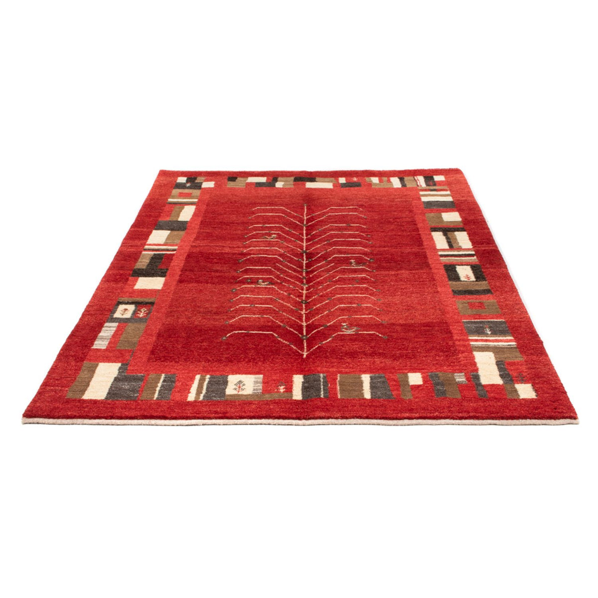 Alfombra Gabbeh - Persa - 191 x 147 cm - rojo