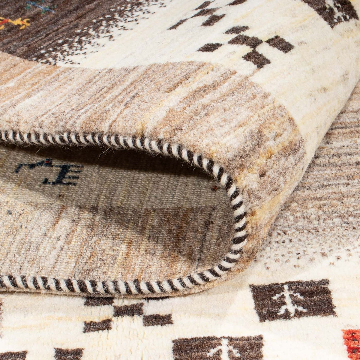 Alfombra Gabbeh - Loribaft Persa - 186 x 117 cm - natural