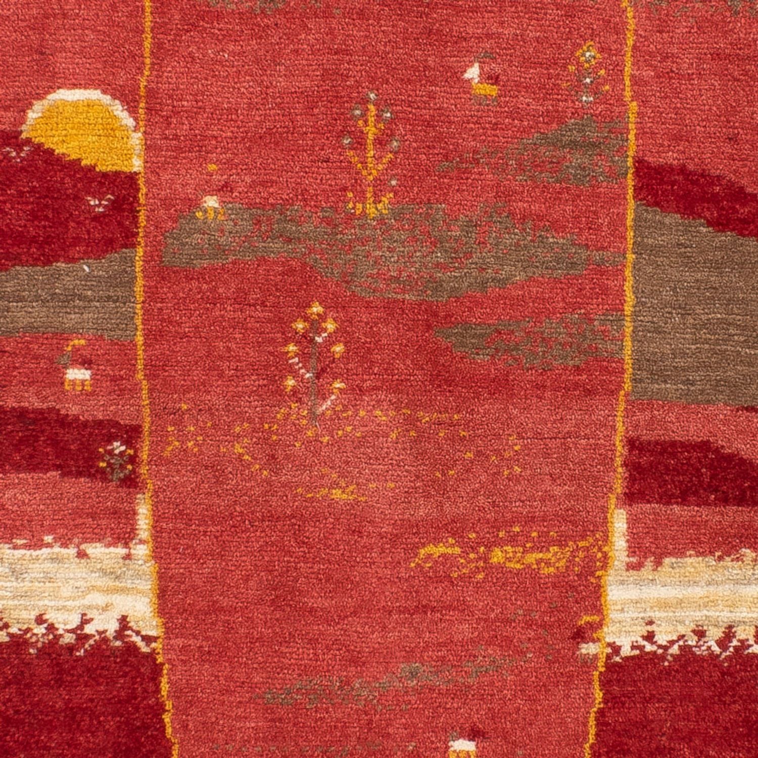 Alfombra de pasillo Alfombra Gabbeh - Persa - 205 x 74 cm - rojo