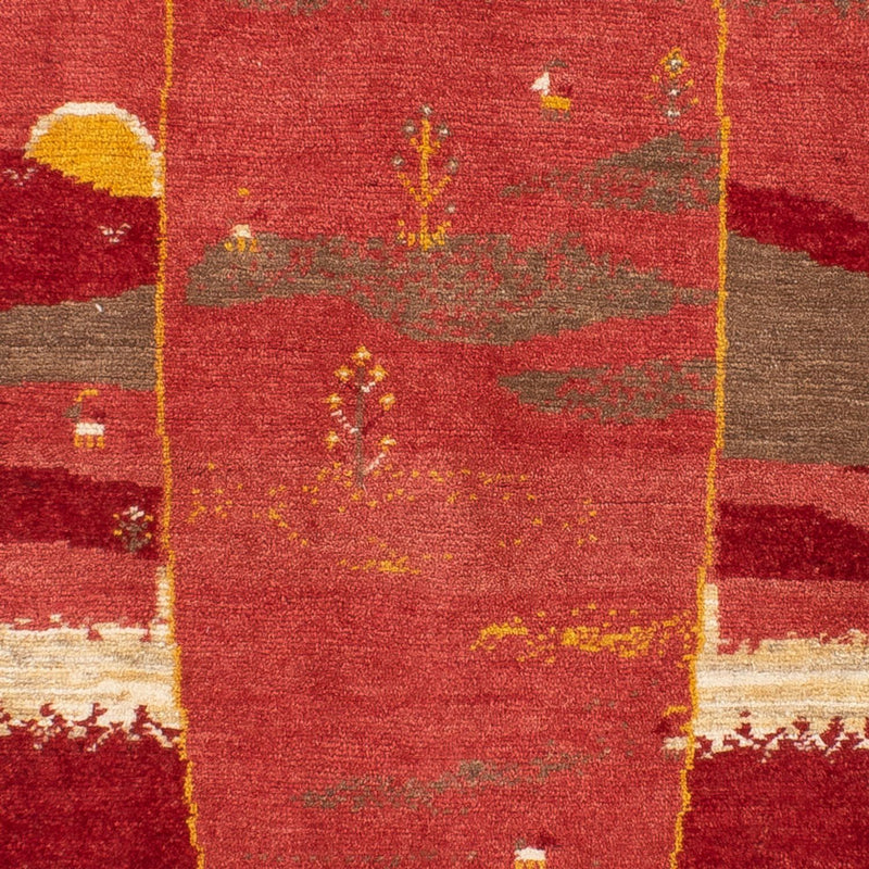 Alfombra de pasillo Alfombra Gabbeh - Persa - 205 x 74 cm - rojo