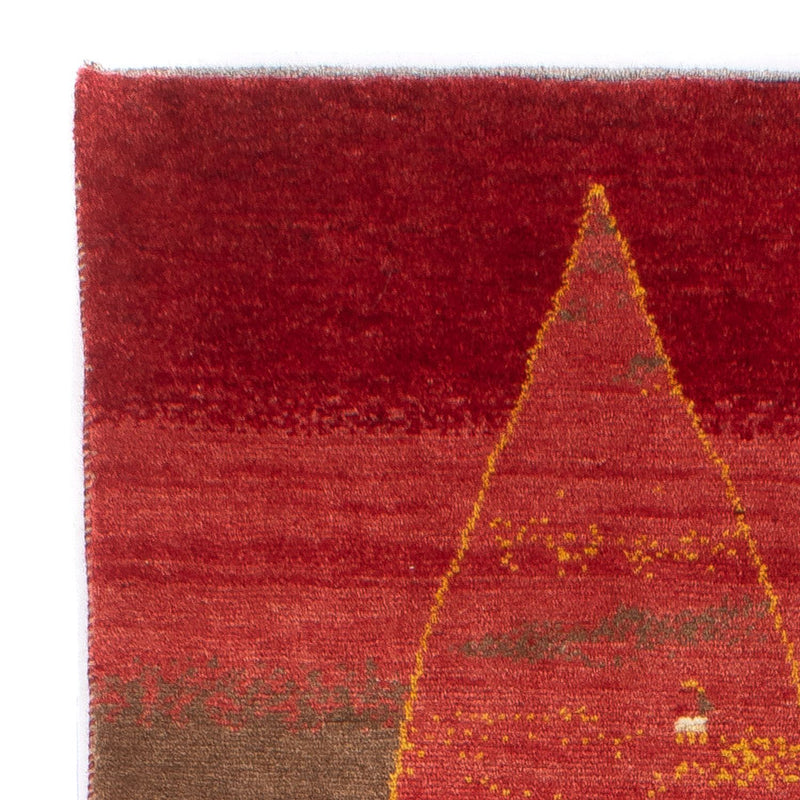 Alfombra de pasillo Alfombra Gabbeh - Persa - 205 x 74 cm - rojo