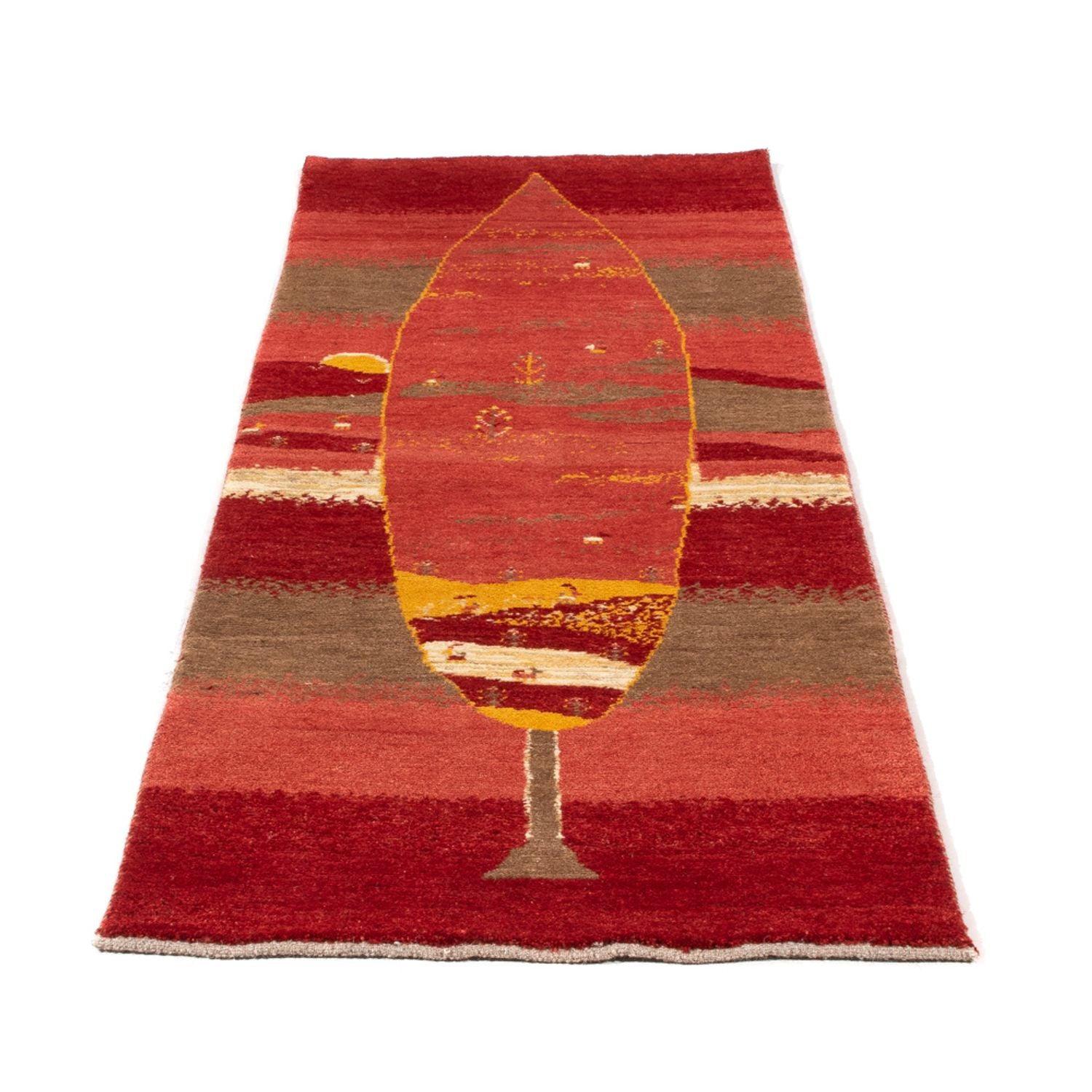 Alfombra de pasillo Alfombra Gabbeh - Persa - 205 x 74 cm - rojo