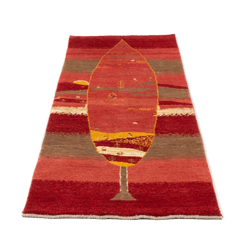 Alfombra de pasillo Alfombra Gabbeh - Persa - 205 x 74 cm - rojo