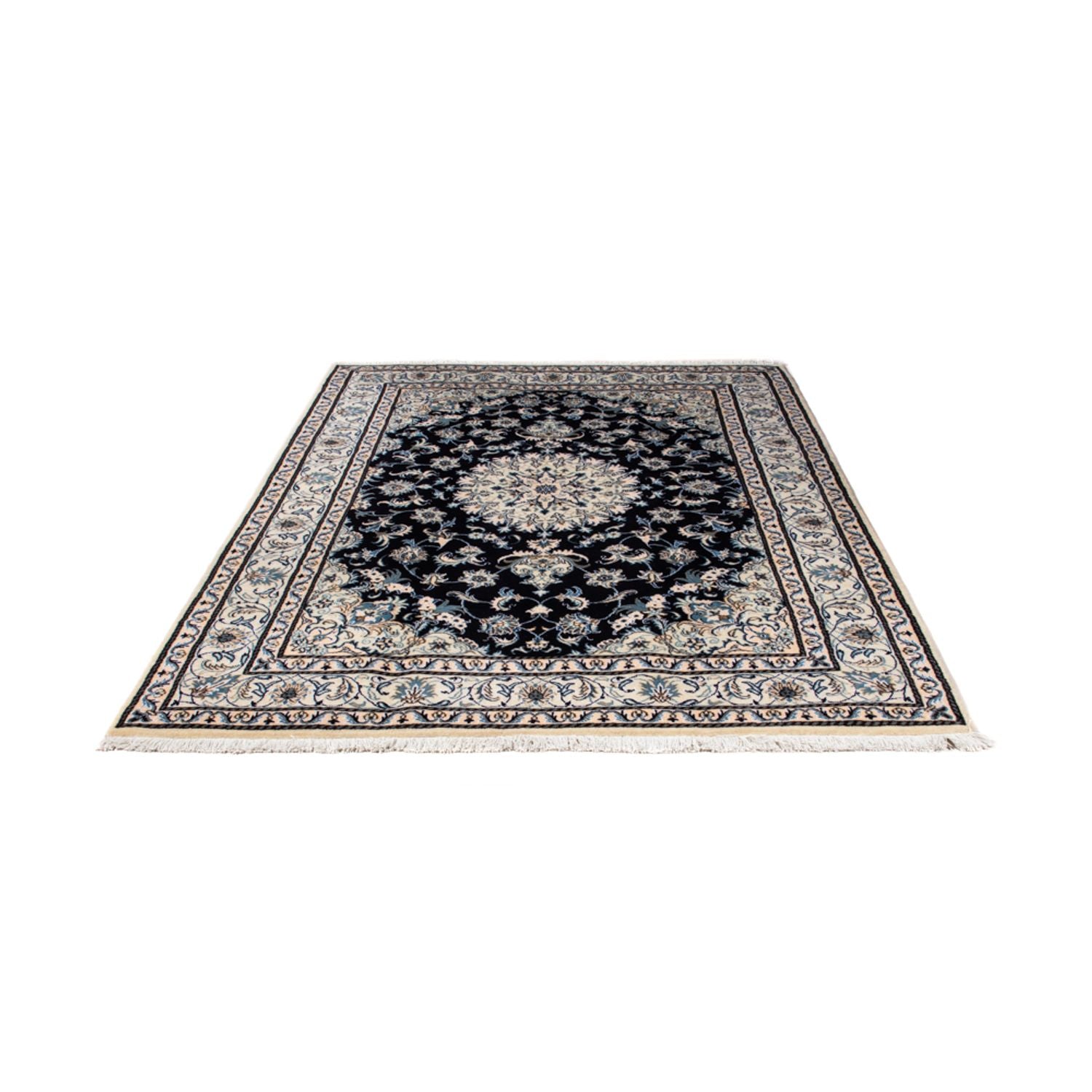 Alfombra persa - Nain - 239 x 166 cm - azul oscuro
