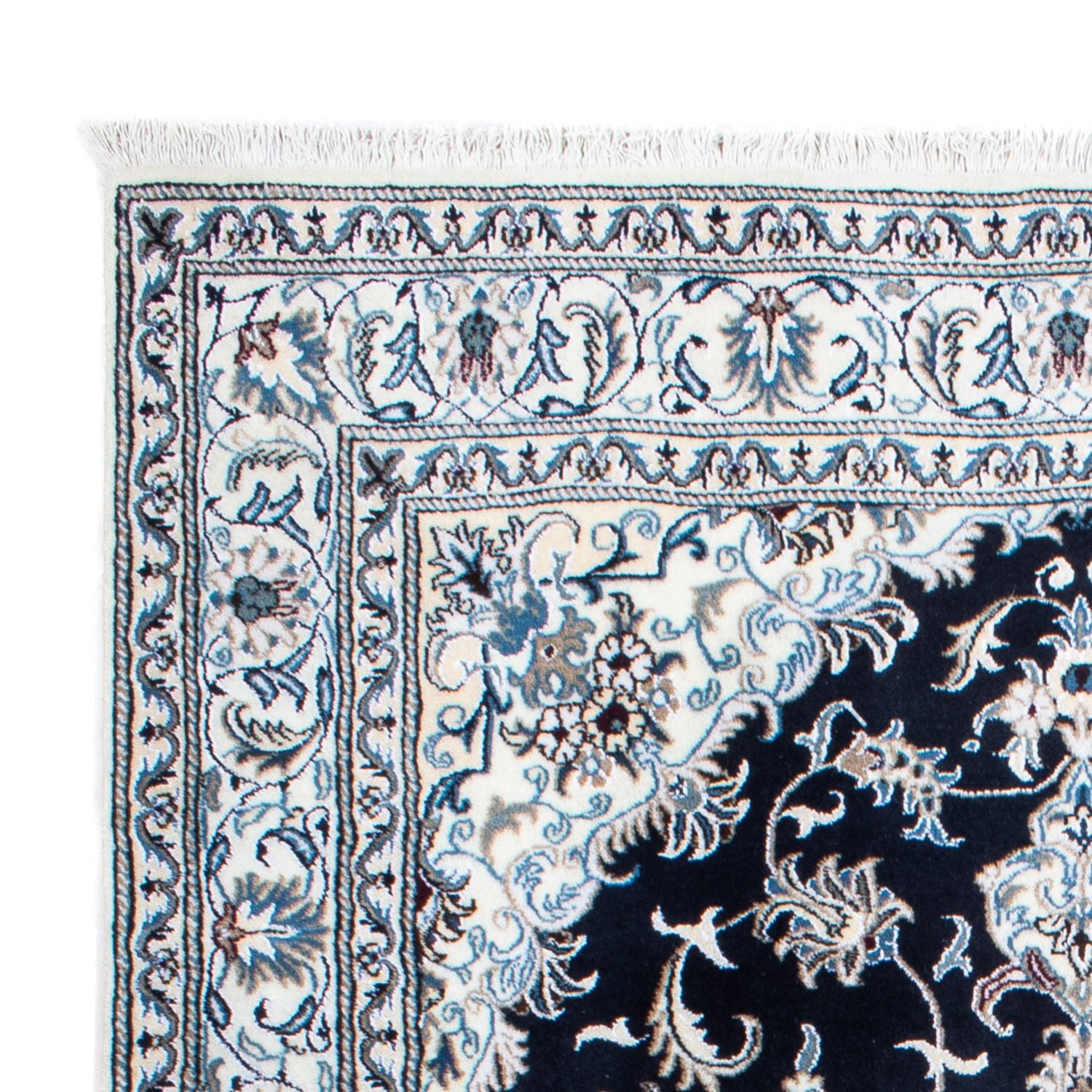 Alfombra persa - Nain - 236 x 168 cm - azul oscuro