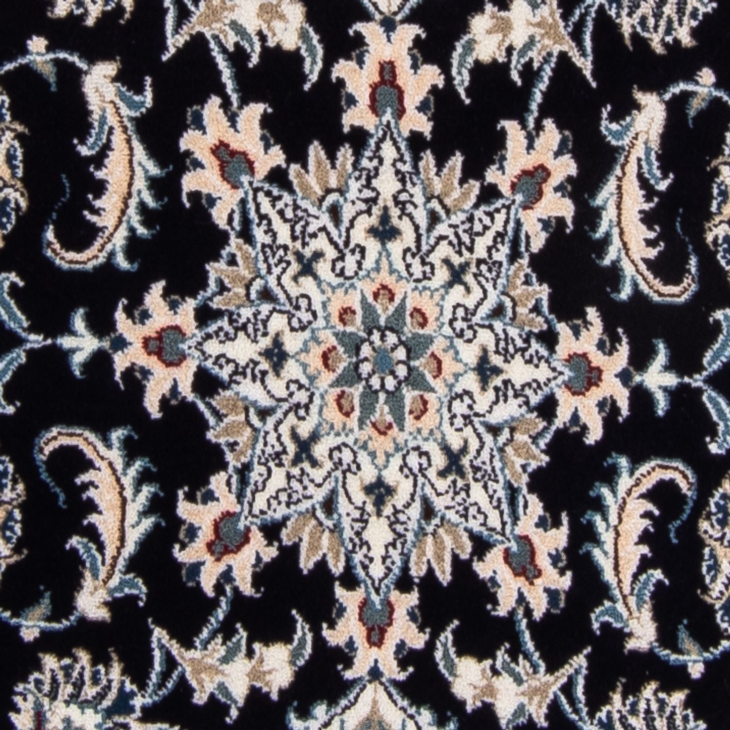 Alfombra de pasillo Alfombra persa - Nain - 374 x 77 cm - azul oscuro