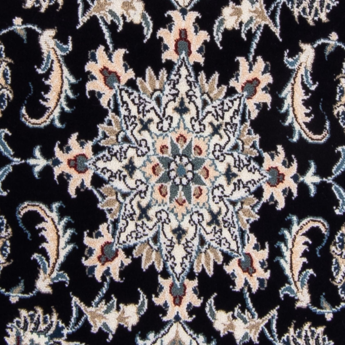 Alfombra de pasillo Alfombra persa - Nain - 374 x 77 cm - azul oscuro