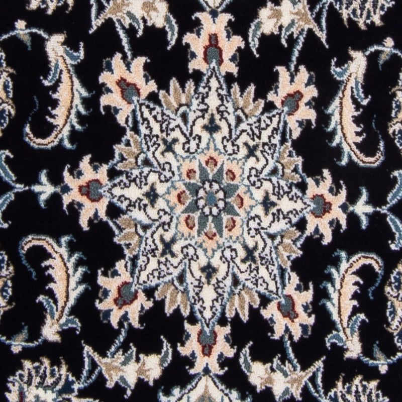 Alfombra de pasillo Alfombra persa - Nain - 374 x 77 cm - azul oscuro