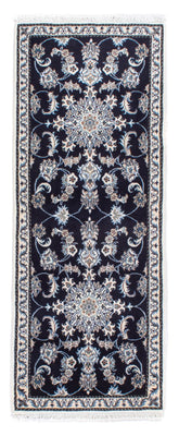 Alfombra de pasillo Alfombra persa - Nain - 196 x 76 cm - azul oscuro