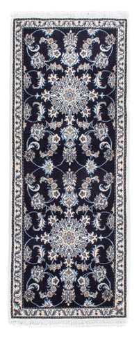 Alfombra de pasillo Alfombra persa - Nain - 196 x 76 cm - azul oscuro
