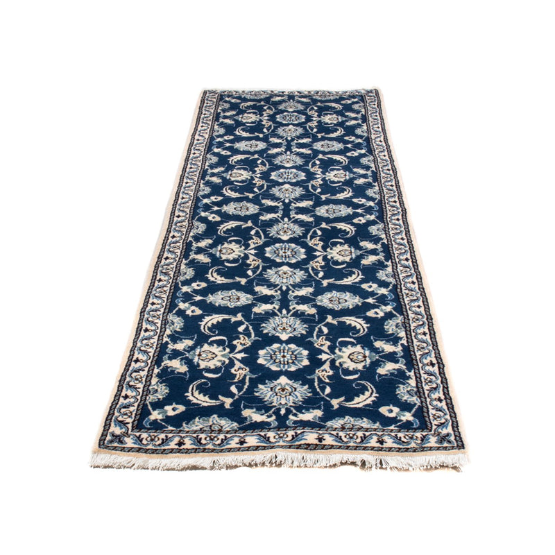 Alfombra de pasillo Alfombra persa - Nain - 254 x 79 cm - azul oscuro