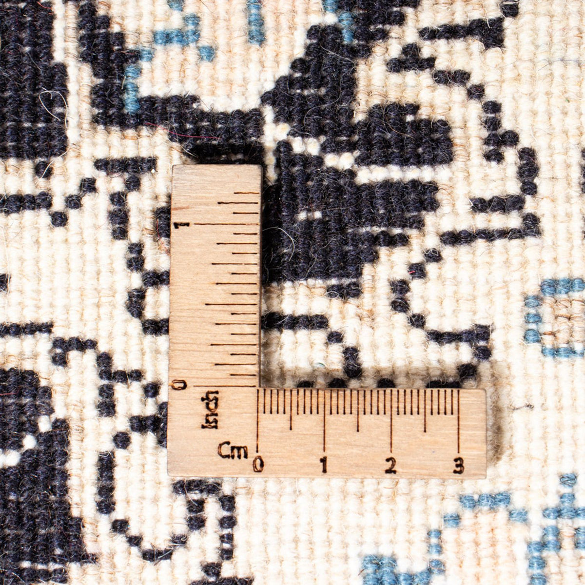 Alfombra persa - Nain - 90 x 60 cm - azul oscuro