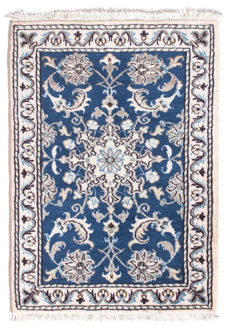 Alfombra persa - Nain - 90 x 60 cm - azul