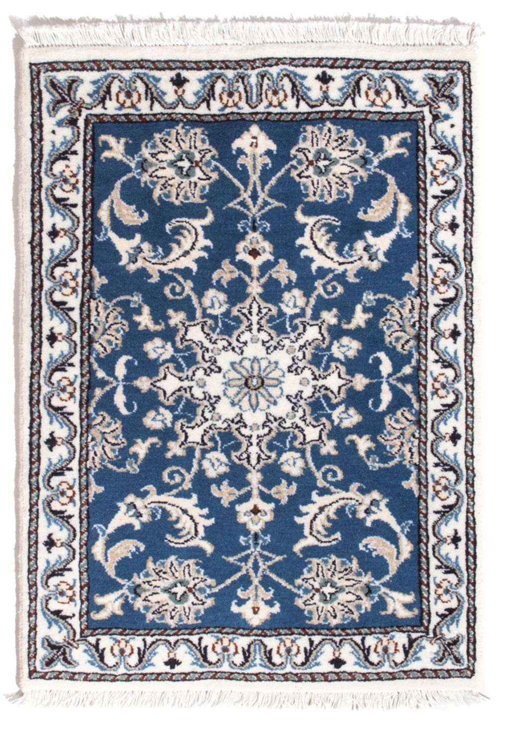 Alfombra persa - Nain - 90 x 60 cm - azul
