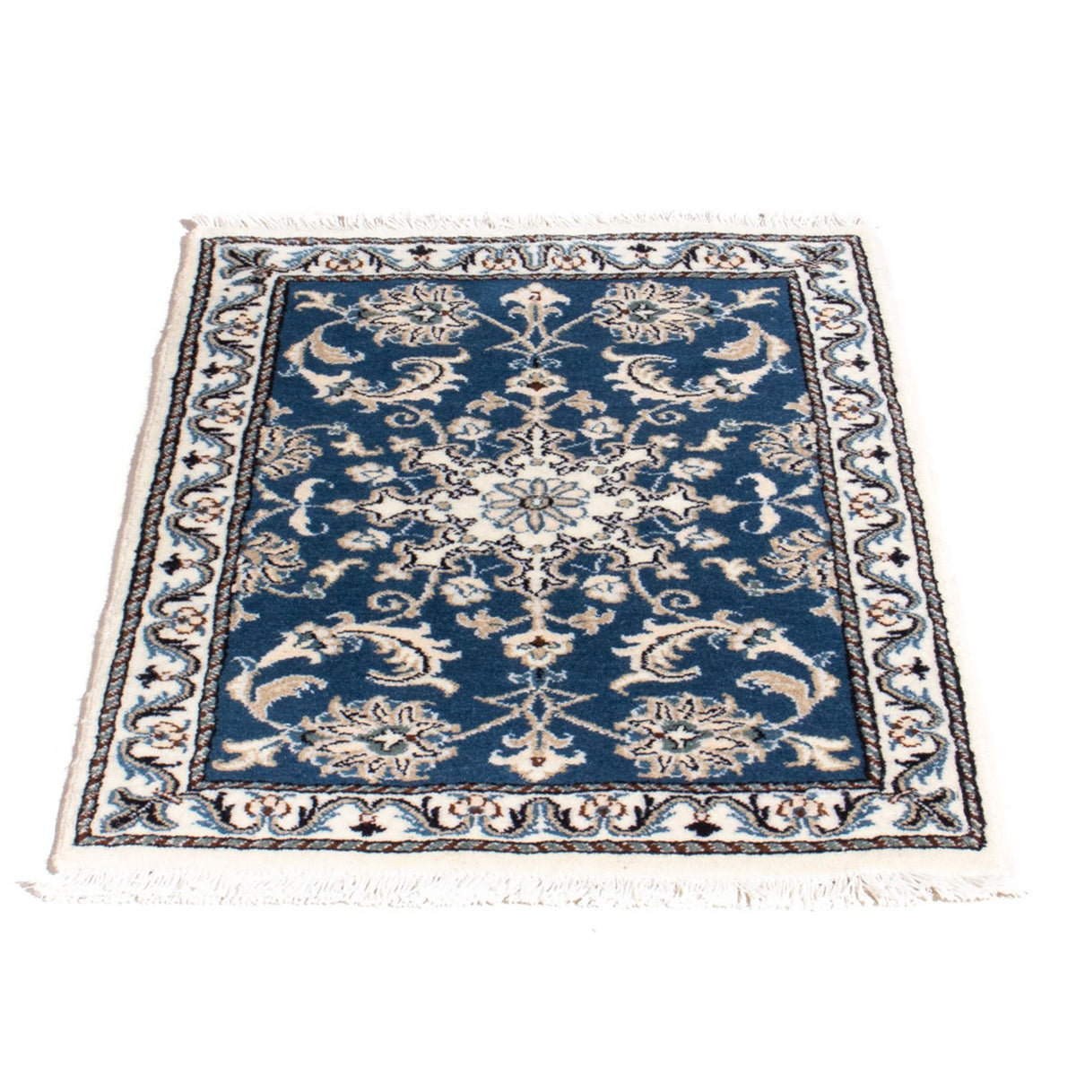 Alfombra persa - Nain - 90 x 60 cm - azul