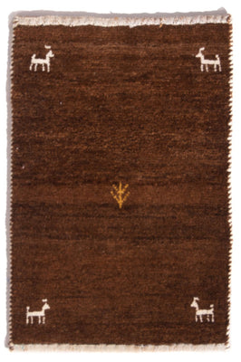 Alfombra Gabbeh - Persa - 60 x 40 cm - camello oscuro