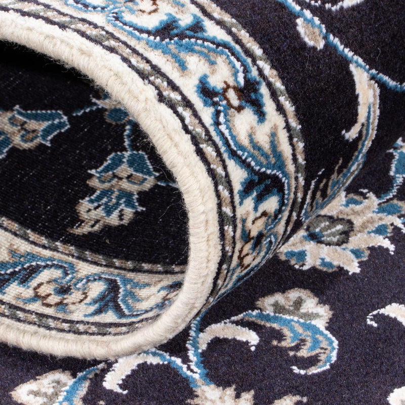 Alfombra de pasillo Alfombra persa - Nain - 291 x 78 cm - azul oscuro