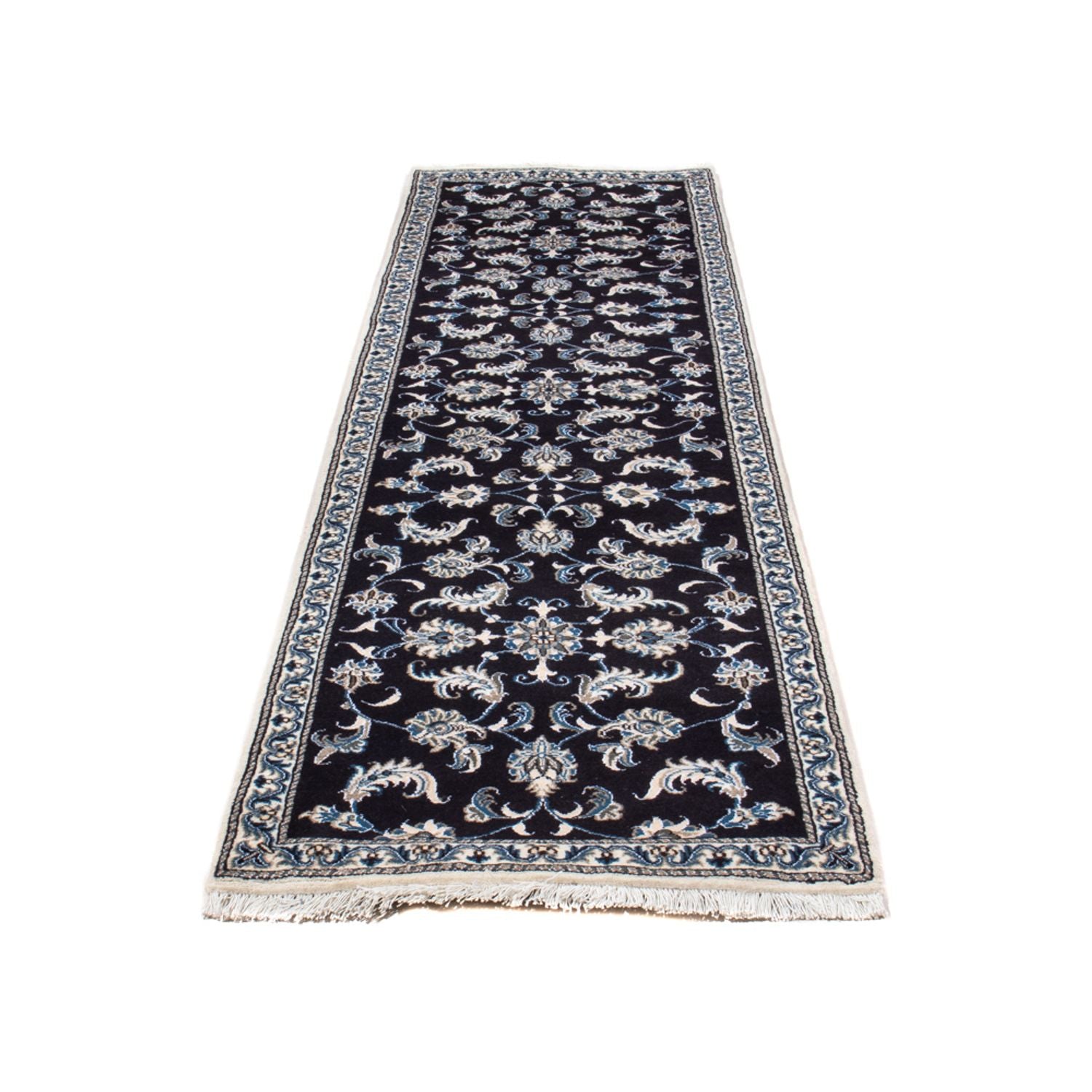 Alfombra de pasillo Alfombra persa - Nain - 291 x 78 cm - azul oscuro
