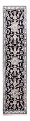 Alfombra de pasillo Alfombra persa - Nain - 297 x 79 cm - azul oscuro