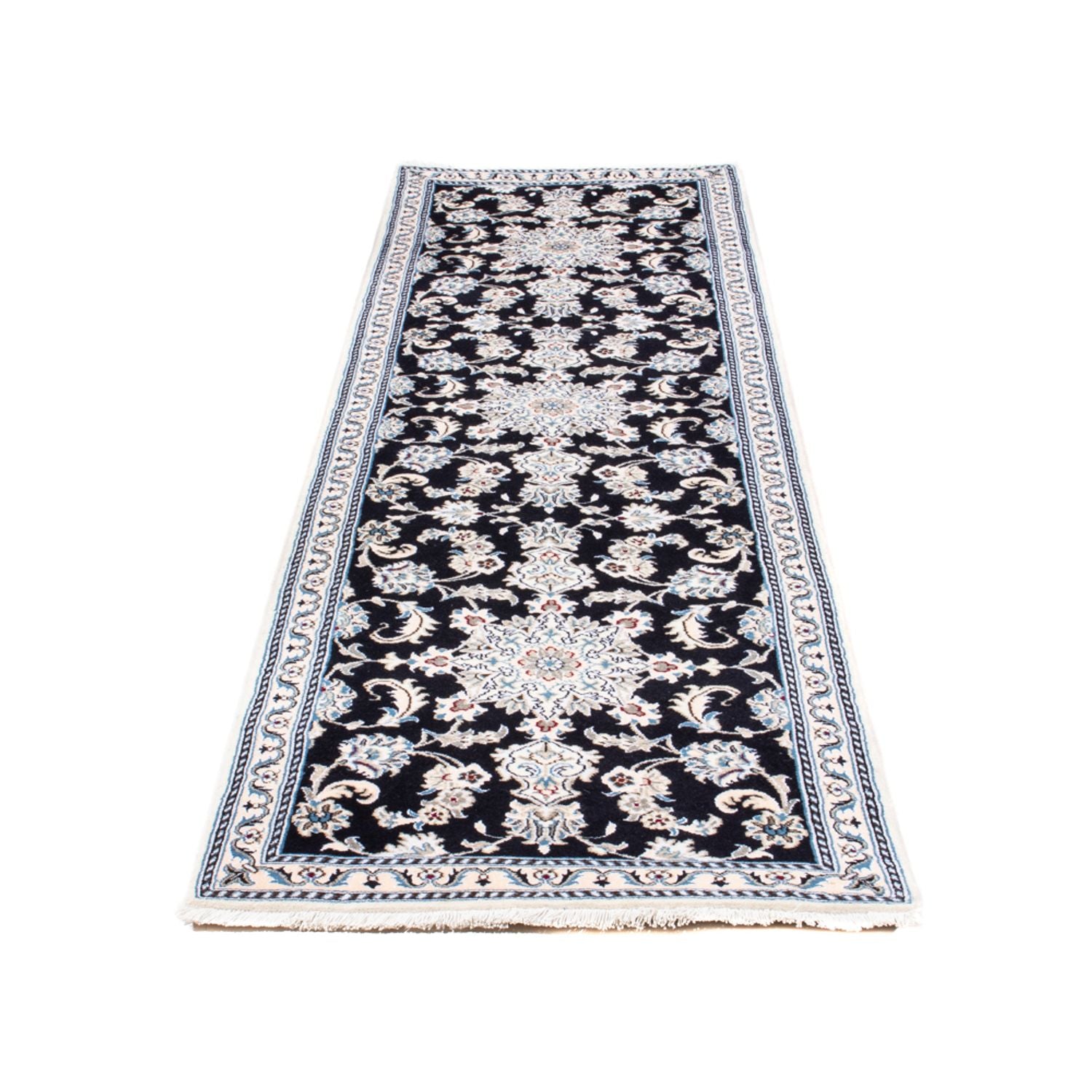 Alfombra de pasillo Alfombra persa - Nain - 297 x 79 cm - azul oscuro