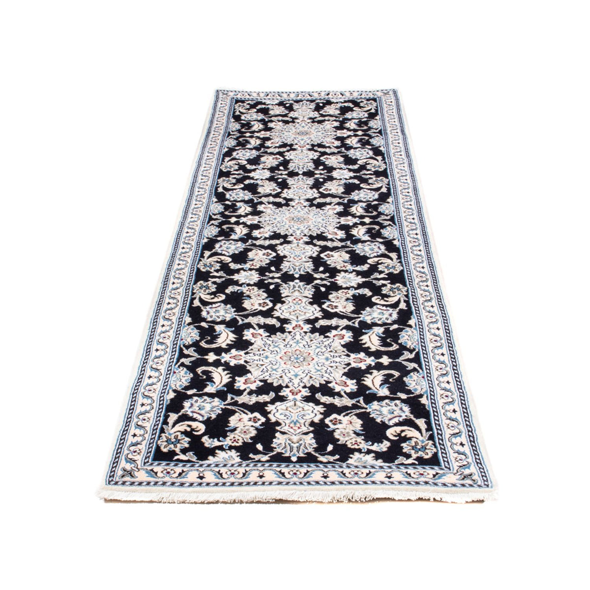 Alfombra de pasillo Alfombra persa - Nain - 297 x 79 cm - azul oscuro