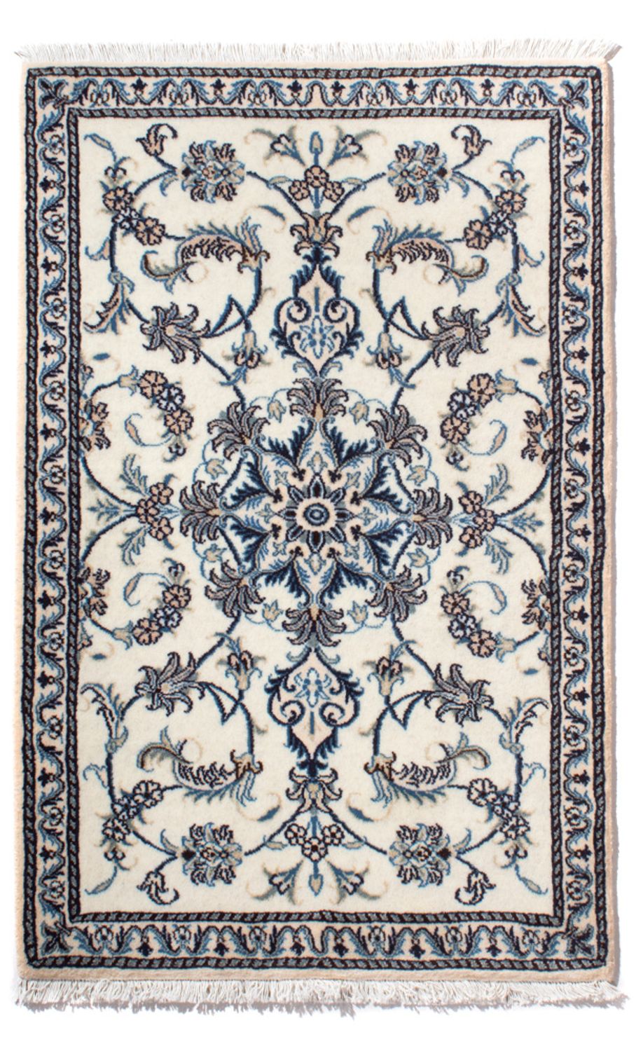 Alfombra persa - Nain - 139 x 88 cm - crema
