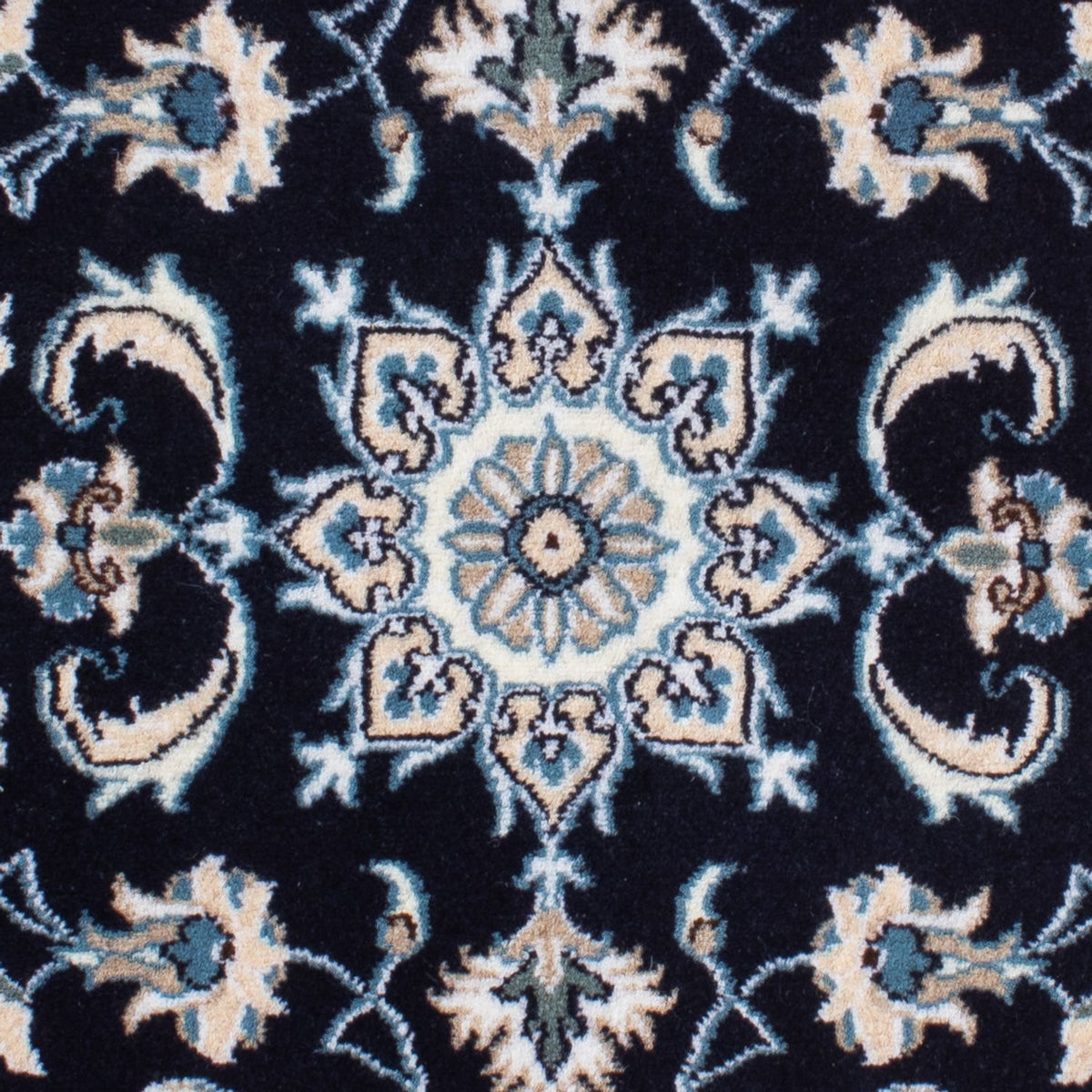 Alfombra persa - Nain - 136 x 68 cm - azul oscuro