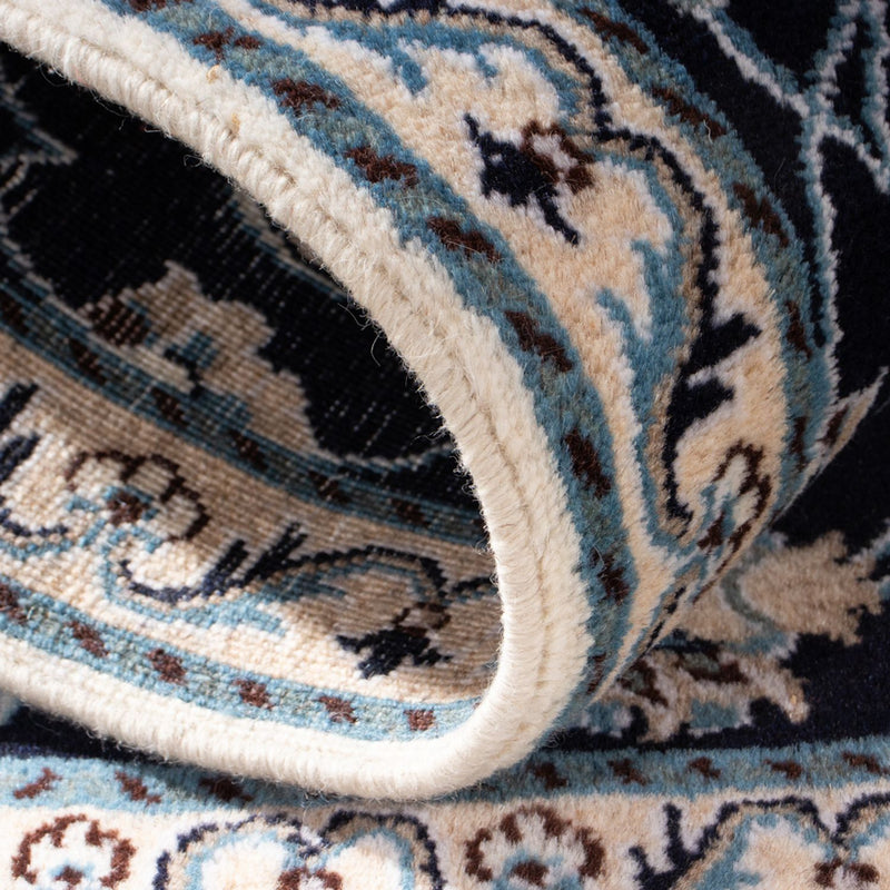 Alfombra persa - Nain - 136 x 68 cm - azul oscuro