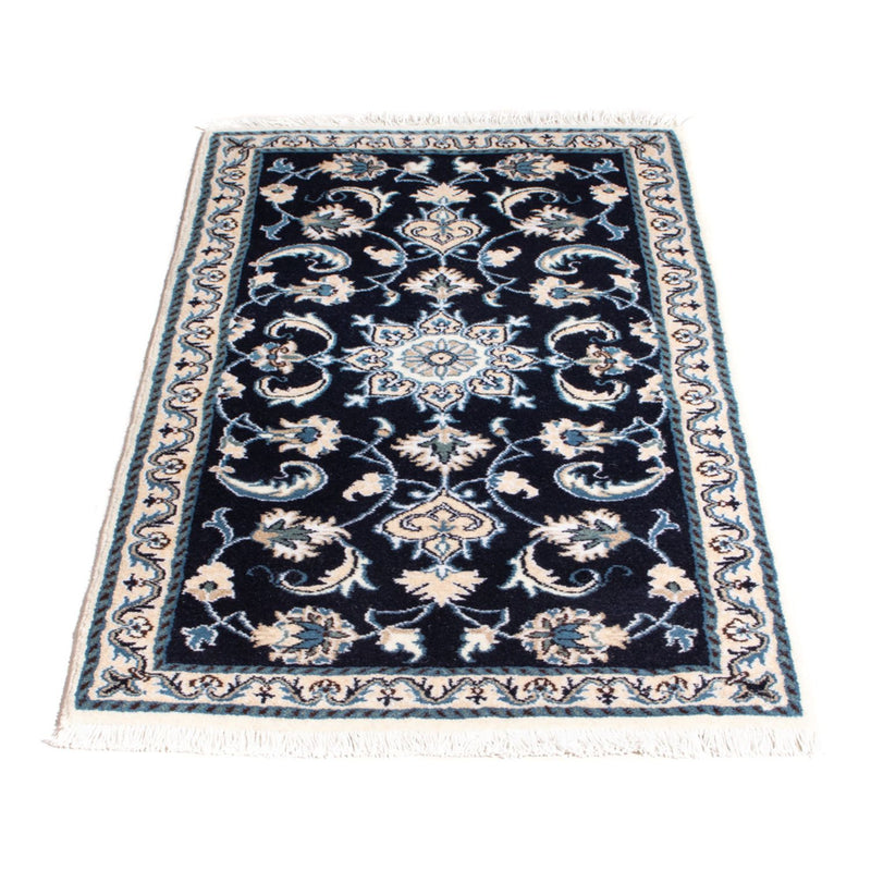 Alfombra persa - Nain - 136 x 68 cm - azul oscuro