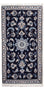 Alfombra persa - Nain - 135 x 69 cm - azul oscuro